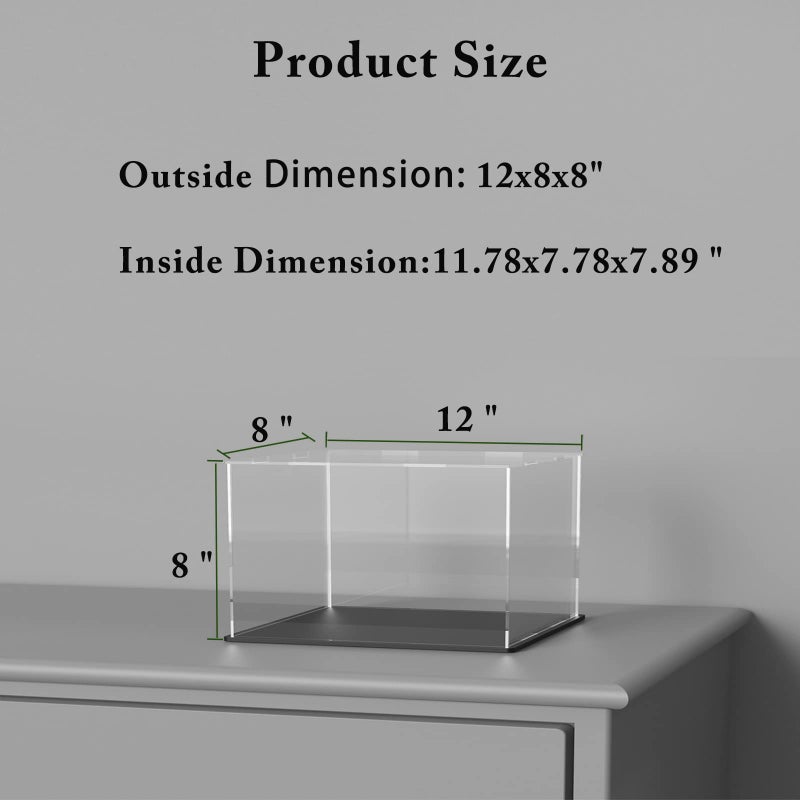 HEMYLU Football Display Case, HEMYLU Acrylic Display Box with Matt Black Base Compatible with Full Size Football, UV Protected Clean Football Case with Lid Design (12x8x8 inch) - Image 4